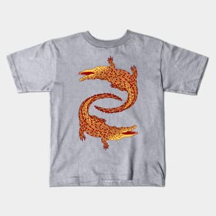 Crocodiles (Terracotta and Gray Palette) Kids T-Shirt
